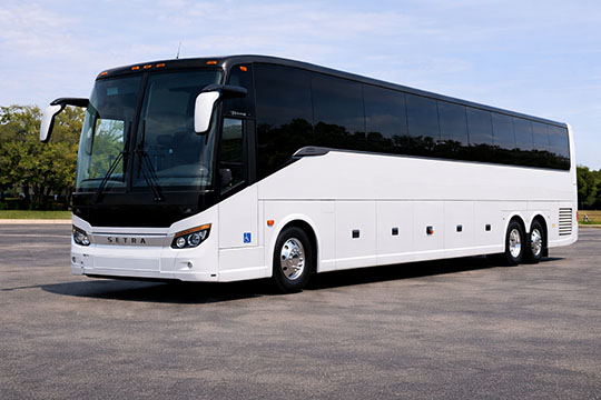 56-passenger charter bus available for charter in Lowell, MA